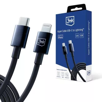 3mk podatkovni kabel - Hyper Cable C to Lightning 20W 1.2m, crni