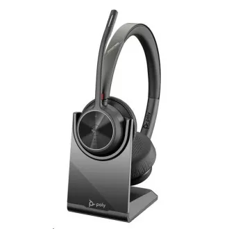 Poly Voyager 4320 MS Teams bežične slušalice, BT700 USB-A adapter, stereo, stalak za punjenje