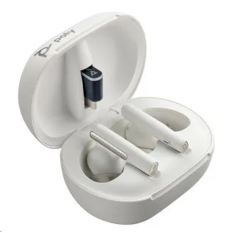 Poly Voyager Free 60+ bluetooth slušalice, BT700 USB-C adapter, torbica za punjenje na dodir, bijela Poly Voyager Free 60+ bluetooth slušalice, BT700 USB-C adapter, torbica za punjenje na dodir, bijela