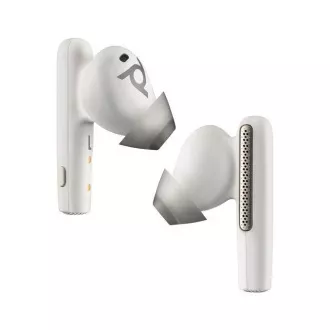 Poly Voyager Free 60 MS Teams bluetooth slušalica, BT700 USB-C adapter, torbica za punjenje, bijela