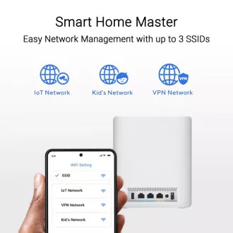 ASUS ZenWifi BT10 1 paket, WiFi7 proširivi usmjerivač, AiMesh, 2x WAN/LAN, 1x LAN, 1x 3.0