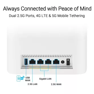 ASUS ZenWifi BT8 1-pack, WiFi7 Extendable Router, AiMesh, 1x WAN, 3x LAN, 1x 3.0