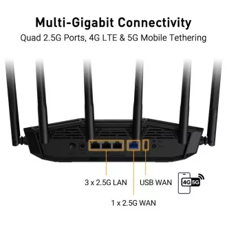 ASUS TUF-BE6500 (BE6500) WiFi 7 proširivi gaming ruter, 4x 2.5G, AiMesh