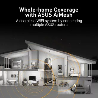 ASUS TUF-BE6500 (BE6500) WiFi 7 proširivi gaming ruter, 4x 2.5G, AiMesh