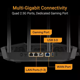 ASUS Gaming Router TUF-BE9400 3-pojasni WiFi7 Router, 1x WAN, 3x LAN, AiMesh ASUS Gaming Router TUF-BE9400 3-pojasni WiFi7 Router, 1x WAN, 3x LAN, AiMesh
