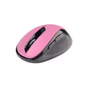 C-TECH miš WLM-02, crno-ružičasti, bežični, 1600DPI, 6 tipki, USB nano prijemnik