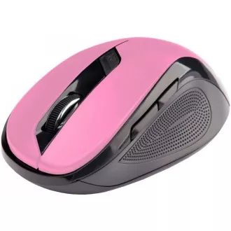 C-TECH miš WLM-02, crno-ružičasti, bežični, 1600DPI, 6 tipki, USB nano prijemnik