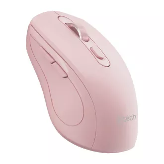 C-TECH miš Dual mode WLM-12PK, bežični, 1600DPI, 6 tipki, roza, USB nano receiver