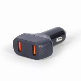 GEMBIRD Auto punjač, 2x USB, brzi punjač, QC3.0, 36 W, crni