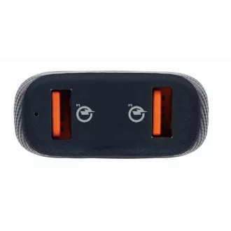 GEMBIRD Auto punjač, 2x USB, brzi punjač, QC3.0, 36 W, crni