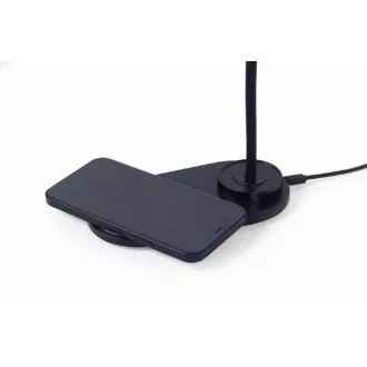 GEMBIRD bežični QI punjač, 10W, sa LED lampom, crni