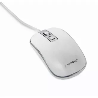 GEMBIRD miš MUS-4B-06-WS, žičani, optički, USB, bijelo/srebrni