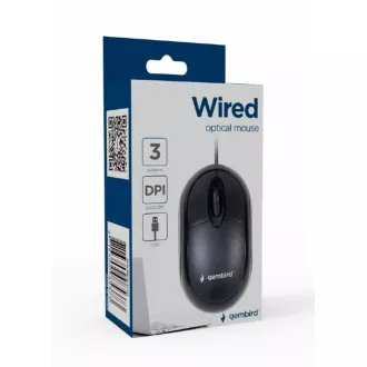 GEMBIRD Žičani optički miš, USB, crni