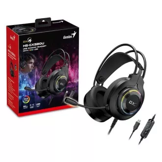 GENIUS slušalice s mikrofonom GX GAMING HS-GX580U, USB, RGB, crne