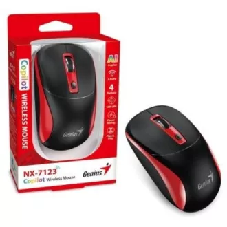 GENIUS miš NX-7123/ 1200 dpi/ bežični/ Copilot/ crno-crveni