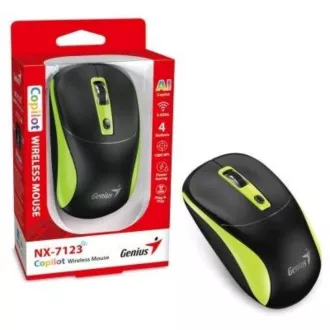 GENIUS miš NX-7123/ 1200 dpi/ bežični/ Copilot/ crno-zeleni