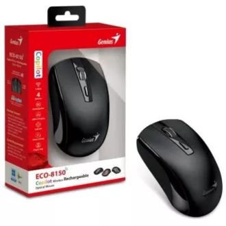 GENIUS miš ECO-8150/ 1200 dpi/ bežični/ punjivi/ Copilot/ crni