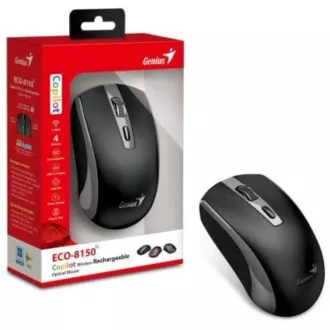 GENIUS miš ECO-8150/ 1200 dpi/ bežični/ punjivi/ Copilot/ crno-sivi