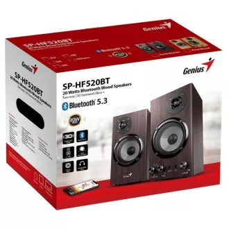 GENIUS zvučnik SP-HF520BT, BT, 3,5 mm priključak, 20 W, tamno drvo
