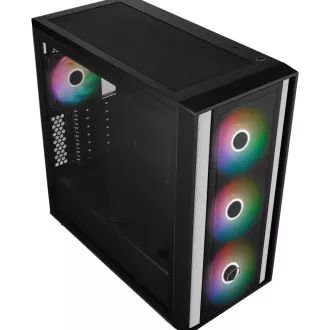 Cooler Master kućište MasterBox 600, ATX, prozirna bočna ploča, 3x 140 mm ARGB ventilator, 1x 120 mm ARGB ventilator, ARGB Hub, crna