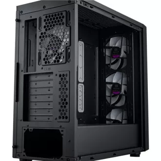 Cooler Master kućište MasterBox 600, ATX, prozirna bočna ploča, 3x 140 mm ARGB ventilator, 1x 120 mm ARGB ventilator, ARGB Hub, crna