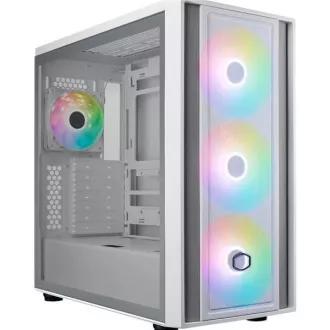 Cooler Master kućište MasterBox 600, ATX, prozirna bočna ploča, 3x 140 mm ARGB ventilator, 1x 120 mm ARGB ventilator, ARGB Hub, bijelo