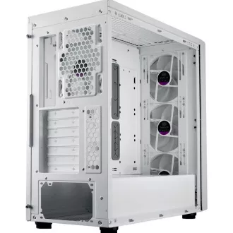 Cooler Master kućište MasterBox 600, ATX, prozirna bočna ploča, 3x 140 mm ARGB ventilator, 1x 120 mm ARGB ventilator, ARGB Hub, bijelo