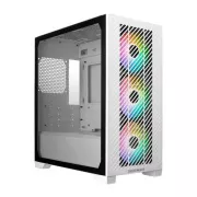 Cooler Master kućište Elite 301, mATX, prozirna bočna ploča, 3x 120 mm ARGB ventilator, bijelo