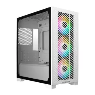 Cooler Master kućište Elite 301, mATX, prozirna bočna ploča, 3x 120 mm ARGB ventilator, bijelo
