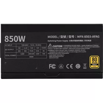 Cooler Master 850W MWE Gold 3 napajanje, 120 mm, 80+ Gold, potpuno modularno, ATX 3.1