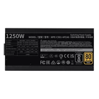 Cooler Master napajanje 1250W MWE Gold, 140mm, 80+ Gold, potpuno modularno, ATX 3.1