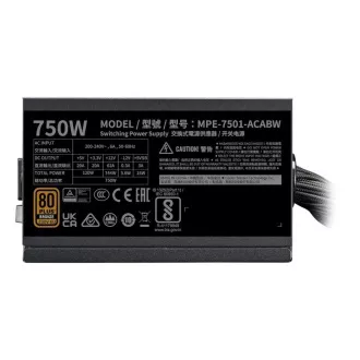 Cooler Master napajanje MWE Bronze 750W V3 240V 120mm, 80+ Bronze Cooler Master napajanje MWE Bronze 750W V3 240V 120mm, 80+ Bronze