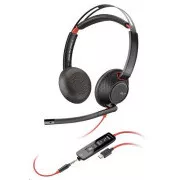 Poly Blackwire 5220 slušalice, 3,5 mm jack + USB-C/A adapter, stereo (bulk)