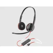 Poly Blackwire 3220 slušalice, USB-C/A adapter, stereo (masovno)