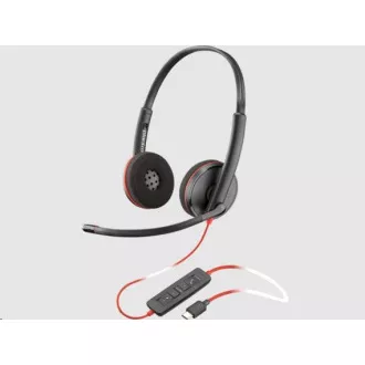 Poly Blackwire 3220 slušalice, USB-C/A adapter, stereo (masovno)