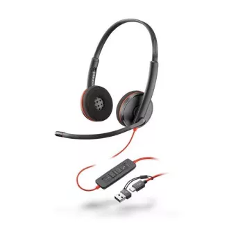 Poly Blackwire 3220 slušalice, USB-C/A adapter, stereo