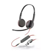 Poly Blackwire 3225 slušalice, 3,5 mm utičnica + USB-C/A adapter, stereo