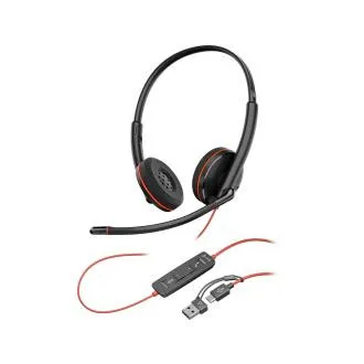 Poly Blackwire 3220 slušalice, USB-C/A adapter, stereo
