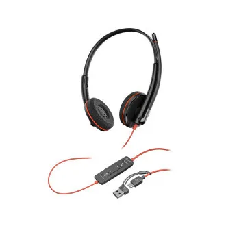 Poly Blackwire 3220 slušalice, USB-C/A adapter, stereo
