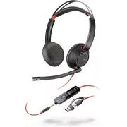 Poly Blackwire 5220 slušalice, 3,5 mm utičnica + USB-C/A adapter, stereo