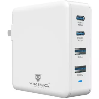 Viking USB punjač GaN 100W, podrška PD3.0 i QC4+, bijeli