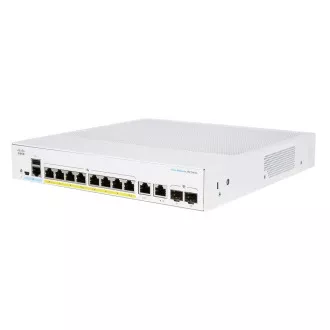 Cisco preklopnik CBS250-8P-E-2G (8xGbE, 2xGbE/SFP combo, 8xPoE+, 60W, bez ventilatora) - OSVJEŽI