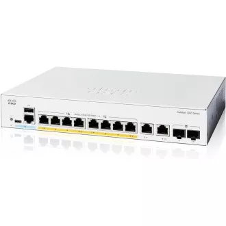 Cisco Catalyst switch C1300-8P-E-2G (8xGbE, 2xGbE/SFP combo, 8xPoE+, 60W, bez ventilatora)