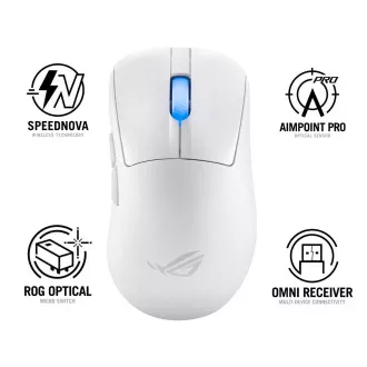 ASUS miš ROG Keris II Ace, bežični gaming miš, bijeli