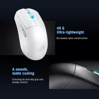 ASUS Gaming miš ROG Harpe Ace Mini, Wireless BT, RF 2.4GHz, bijeli