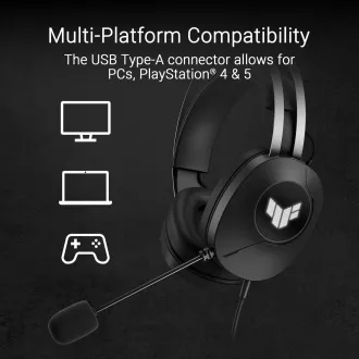 ASUS slušalice TUF Gaming H1 GEN II, Wired Gaming Headset, crne ASUS slušalice TUF Gaming H1 GEN II, Wired Gaming Headset, crne