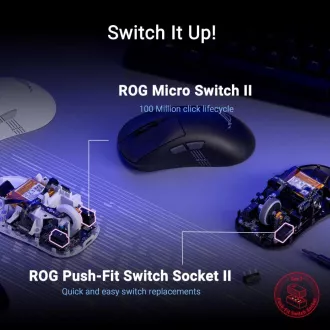 ASUS ROG Keris II Origin miš, bežični gaming miš, bijeli
