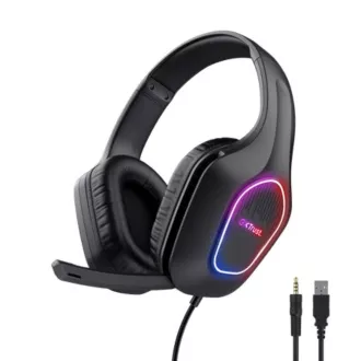 TRUST Gaming slušalice GXT 416 ZIROX, LED, USB, 3,5 mm priključak, crne