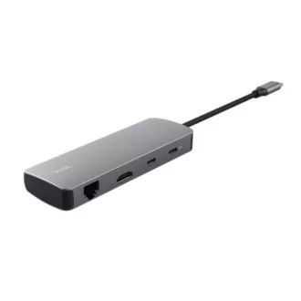TRUST DALYX USB-C priključna stanica, 8 u 1, HDMI, RJ45, 2xUSB-C, 2xUSB-A, microSD/SD kartica, siva TRUST DALYX USB-C priključna stanica, 8 u 1, HDMI, RJ45, 2xUSB-C, 2xUSB-A, microSD/SD kartica, siva