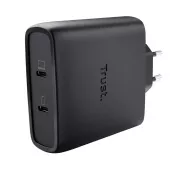 TRUST GaN punjač MAXO 100W 2-portni, USB-C, crni